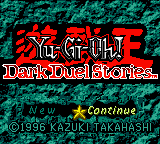 Yu-Gi-Oh Dark Duel Stories title screen for GameBoy Color
